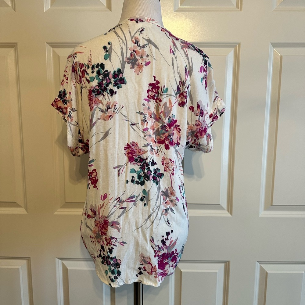 Lovestitch Floral Blouse - Cream and Purple - Picture 2 of 6